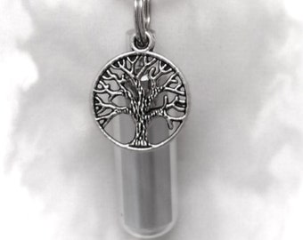 Tree-Of-Life Personal CREMATION URN Keepsake with Velvet Pouch & Fill Kit