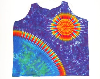 Tie Dye Tank Top Earth Sun Tye Dye Women's Tank Sm Med Lg Xl 2X 3X Grateful Dead psychedelic hippie boho tie dye T/T