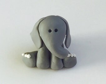 Fondant Elephant topper, elephant cake topper baby shower, elephant baby shower, elephant decor