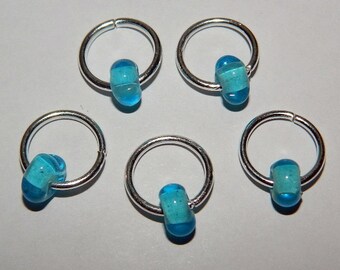 Beaded Stitch Markers Knit Crochet Set of 5