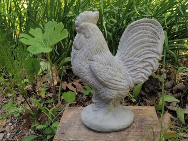 cement rooster statue