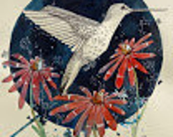 hummingbird watercolor painting