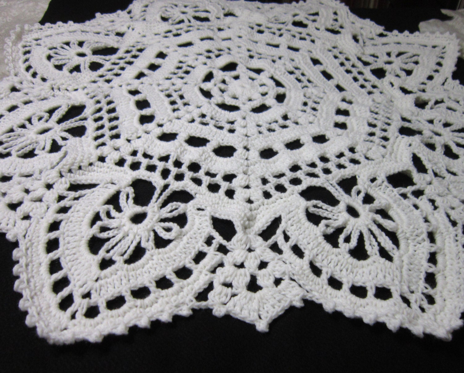 Extra Large White Yarn Doily Crochet White Table Decor Table