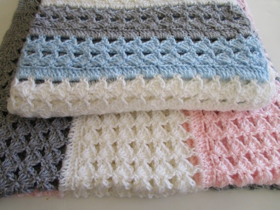 Easy Crochet Blanket Pattern Slanted Shell by KathieSewHappy