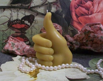 Beeswax Thumbs Up Candle Free USA Shipping