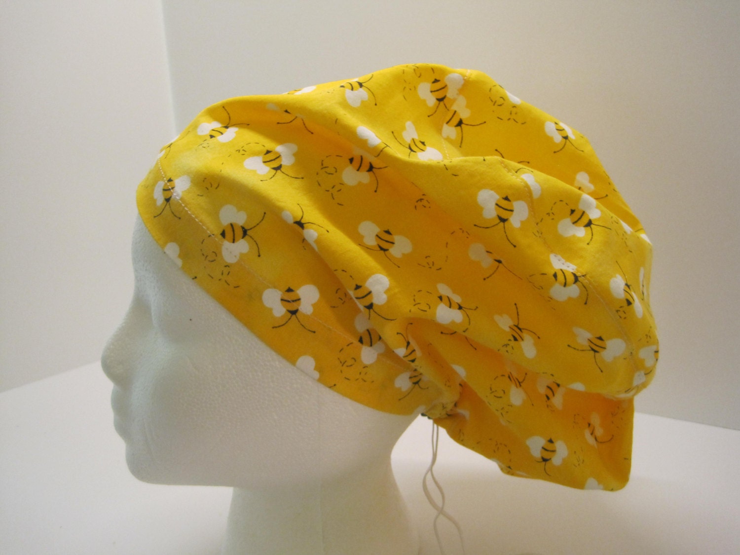 Euro style nurse scrub hat Busy Bee fabric by sewingzen on Etsy
