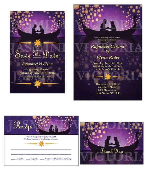 Tangled Themed Wedding Invitations 3