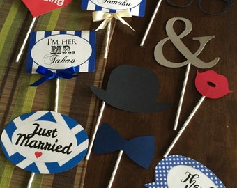 10 piece wedding photo booth props