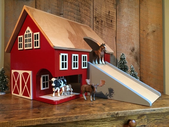 Large Handmade Wooden Toy Barn