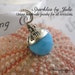 Something Blue Bouquet Charm - Hand stamped, personalized sterling silver bead cap, You choose the blue bead, Perfect Gift for Brides