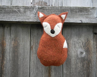 Toy Sleeping Fox Baby Toy Fox Plush Fox Felted Wool Toy Fox Orange Toy Fox Baby Toy Stuffed Toy Fox Recycled Sweater Toy Plush Fox