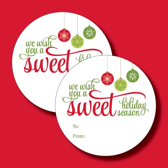 Holiday Treat Sticker or Tag 2" Circle Sweet Holiday Printable