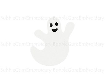 Smiling Ghost Embroidery Design Instant Download
