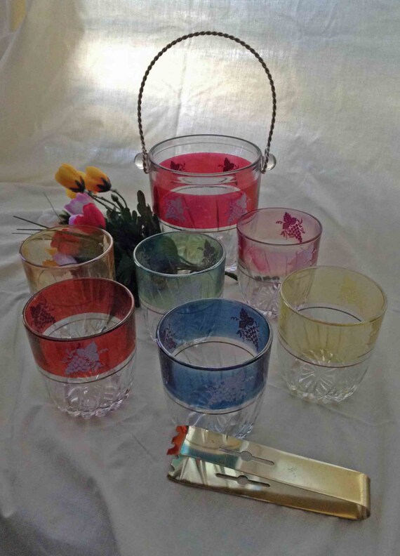 Flash Glass Bar 8 Pc Set Ice Bucket6 Glasses Ice Tongs