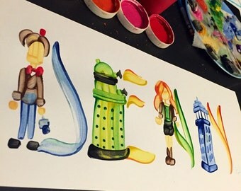 Dr. Who Name Painting (custom)