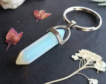 Crystal Keychain Opalite Key Chain Moonstone Keychain Opal Keychain