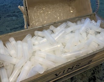 SALE 25 Empty New Clear Round Lip Balm Tubes With Caps .15 oz WHOLESALE