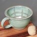 Large Wet Shaving Mug Bowl with Lather Ridges in Green