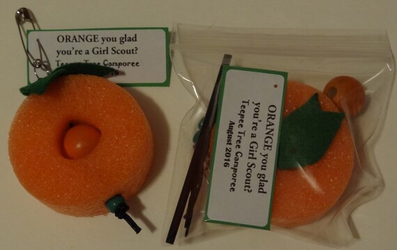 Set Of 10 Orange You Happy To Be A Girl Scout Swap Or Craft