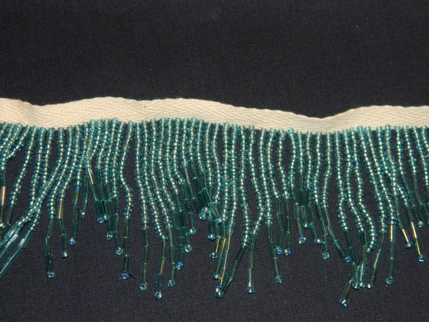 3 aqua beaded icicle fringe for baton twirler belly 3 aqua beaded icicle fringe for baton twirler belly