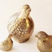 Vintage Brass Quail Family, Partridge Birds, Set of Three, Hollywood Regency, Brass Decor