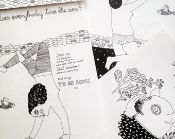 Postcard Collection SAVARI – an illustrated journey through Iran & India (7 pieces)