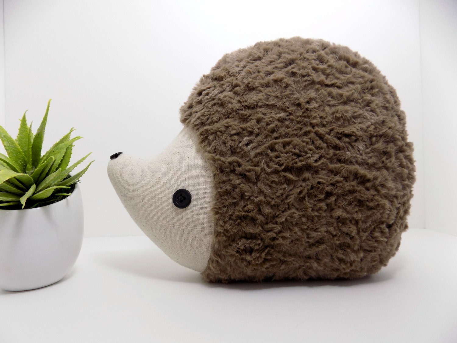 Hedgehog pillow plush in tan hedgehog stuffed animal toy