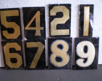 Vintage Industrial Glass Numbers