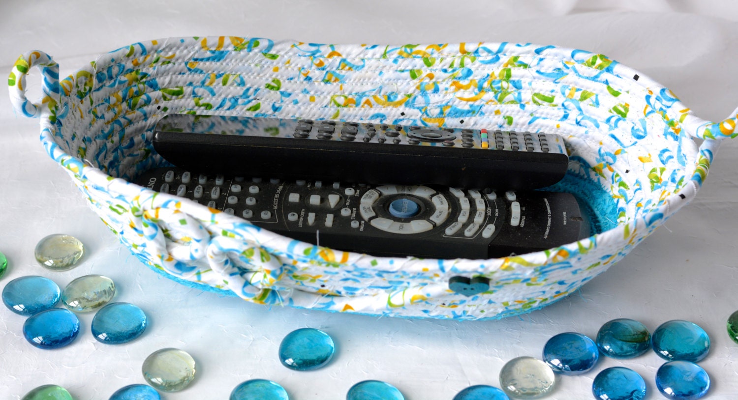 Blue Gift Basket Handmade Remote Control by WexfordTreasures