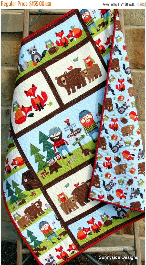 Lumberjack Quilt FLANNEL Baby Boy Bedding by SunnysideDesigns2