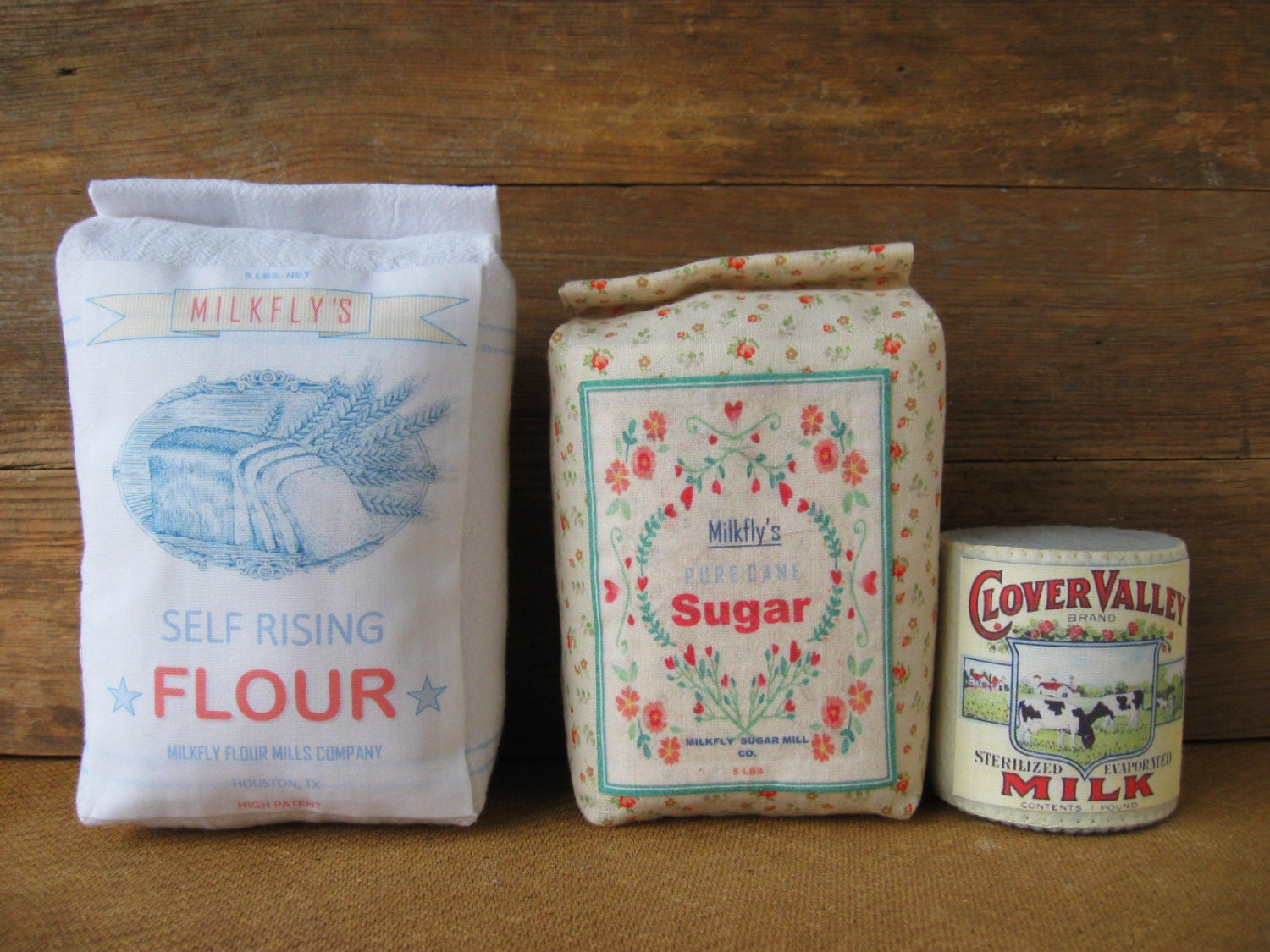 NEW Felt Food Flour Sugar Milk Baking Set by milkfly on Etsy