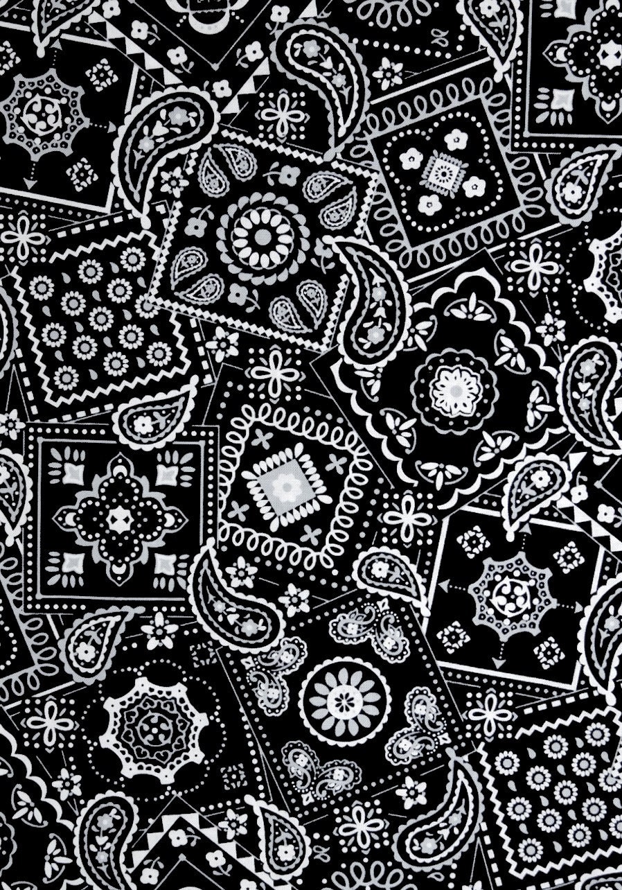 Black Bandana fabric 100 cotton fabric for general arts and