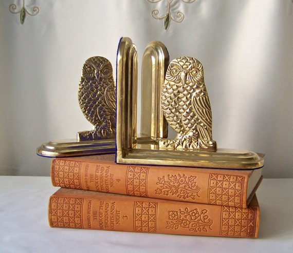 antique owl bookends