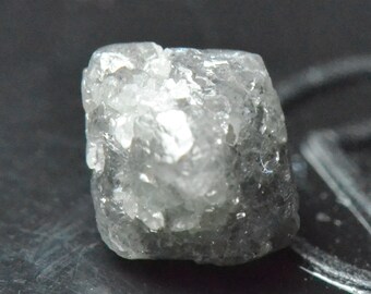 1.29ct 6.8mm grey rough diamond crystal near perfect octahedron 6.8 by 5 by 5.3mm
