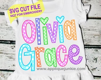SVG DXF Whimsy Polka Dot Alphabet DOWNLOADABLE Vinyl Cut File