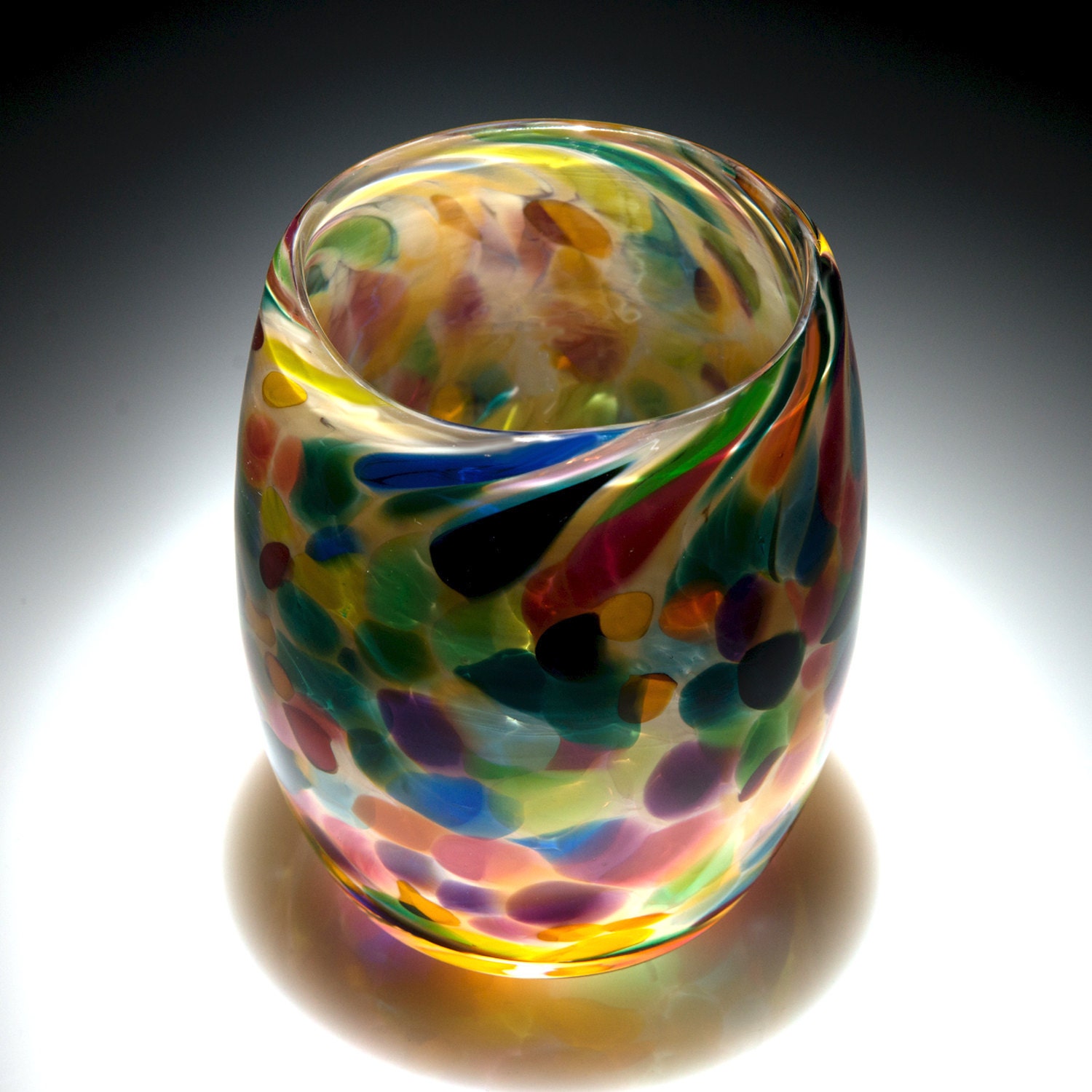 Votive Candle Holder Hand Blown Art Glass in by TotallyBlownGlass