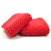 Cotton Knit Dish Cloths Berry Red Kitchen Cleaning Wash Cloths Grandma's Favorite Dishcloth Set of Two Christmas Hot Pad
