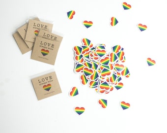 10 Rainbow Pride Hearts, Party Pack of Temporary Tattoos! Rainbow LBGT Hearts Party Favors, Love Wins, Love is Love, LBGT Tattoo, Gay Tattoo