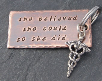 Graduation Gift for Nurse, Nurse Graduation Jewelry, RN Keychain, RT, PT, Going Away Gift for Friend, New Job Gift, Inspirational Gift Nurse