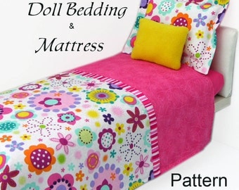 American Girl Doll Bedding and Mattress PDF pattern and tutorial Fits any size doll bed