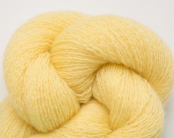 Lemon Yellow Cashmere Lace Weight Recycled Yarn