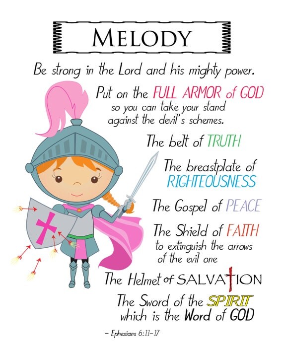 Put on the FULL ARMOR of GOD Personalized 8 x 10 printable