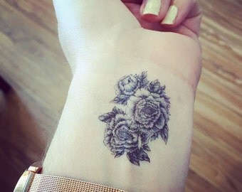 flower tattoo etsy flower tattoo etsy