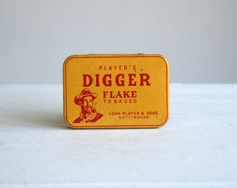 vintage original player's digger flake tobacco tin