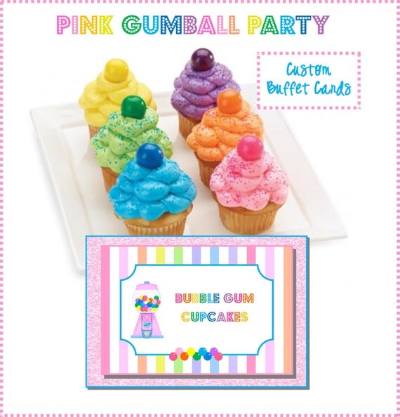 GUMBALL FOOD CARDS ~ Personalized Printable Download Il_570xn
