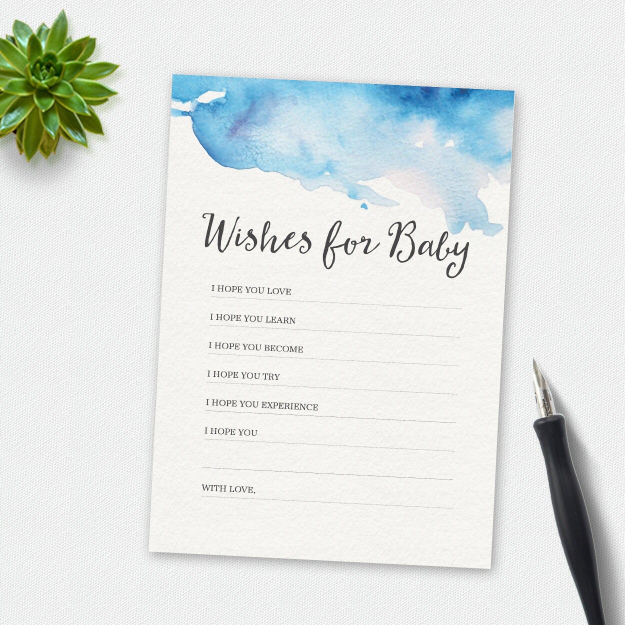 Printable Wishes For Baby Card Baby Shower Wishes For Baby