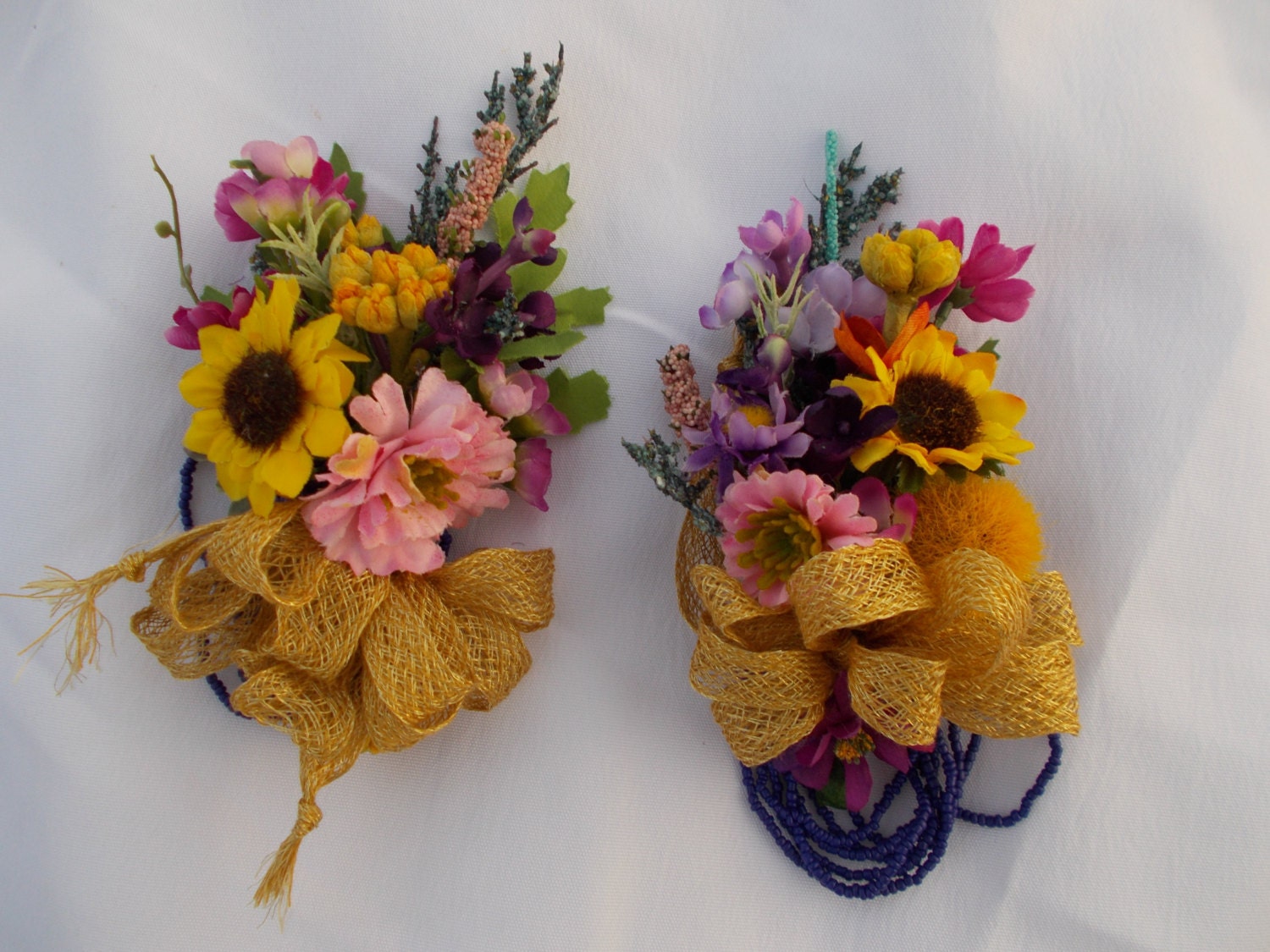 Set of Silk Wildflower Corsages and Boutonnieres. You pick how