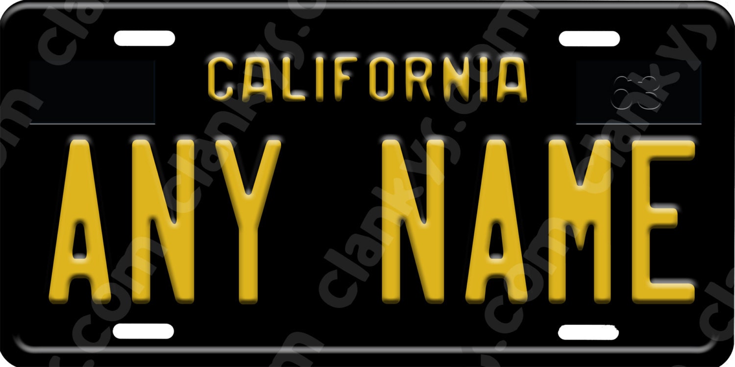 Custom Novelty Black California License Plate with by PecosTrader