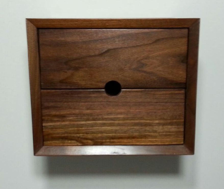 Custom Two Drawer Floating Nightstand Shelf Wall by GRWoodworker