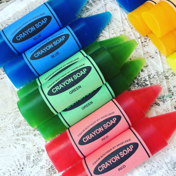10 CRAYON SOAPS {Favors} - Crayon Birthday Favors, Soap, Teacher Soap, Crayola Soap Favor, Kindergarten Present, Back to School Il_570xn